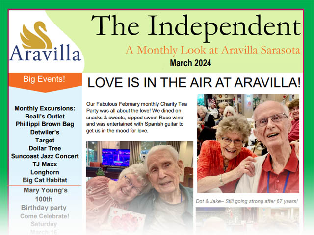 assisted living newsletter Aravilla Sarasota image